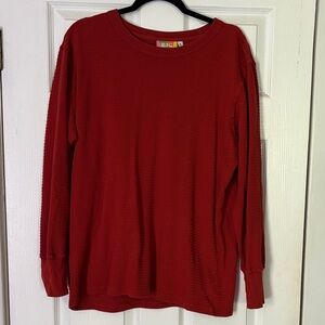 Big Bud Press Unisex Large Thermal Long Sleeve Top Red